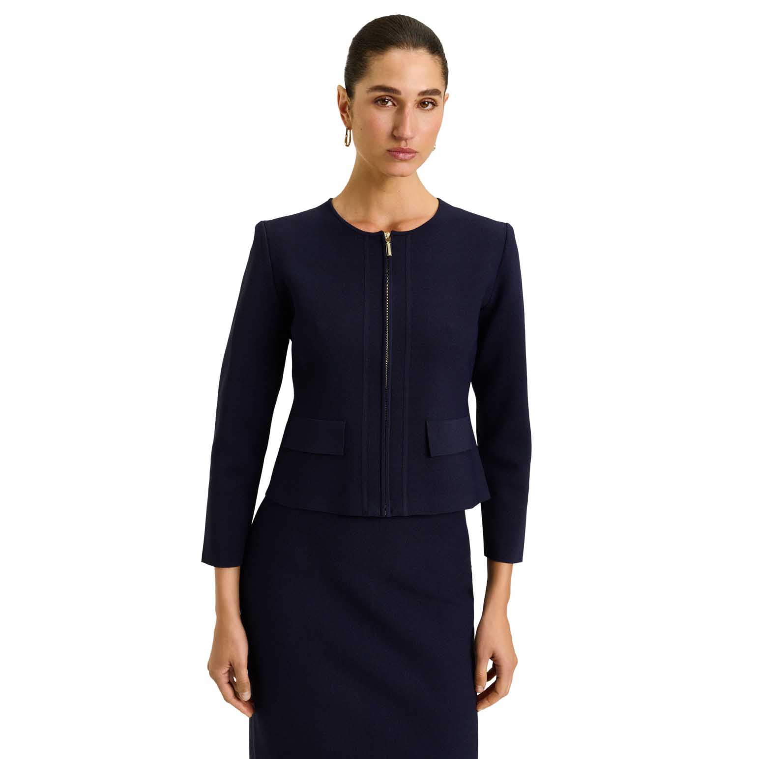 Veronika Maine Zip Front Milano Jacket